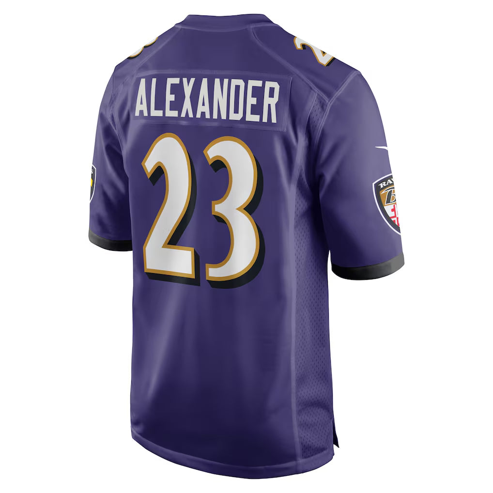 B.Ravens #23 Jaire Alexander Player Purple Home Game Football Jerseys football jersey product view 1