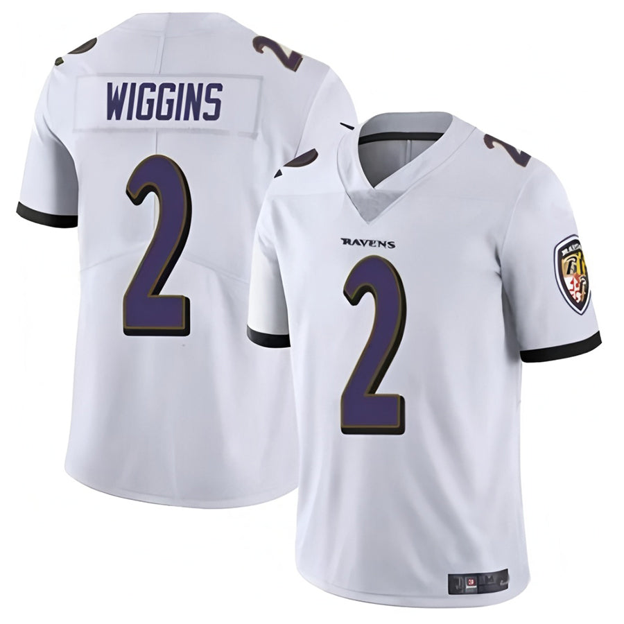 B.Ravens #2 Nate Wiggins Player Vapor F.U.S.E. Limited White Football Jerseys football jersey product view 1