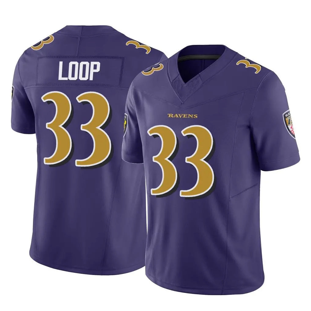 B.Ravens #33 Tyler Loop Player Purple Vapor F.U.S.E. Limited Football Jerseys football jersey product view 1