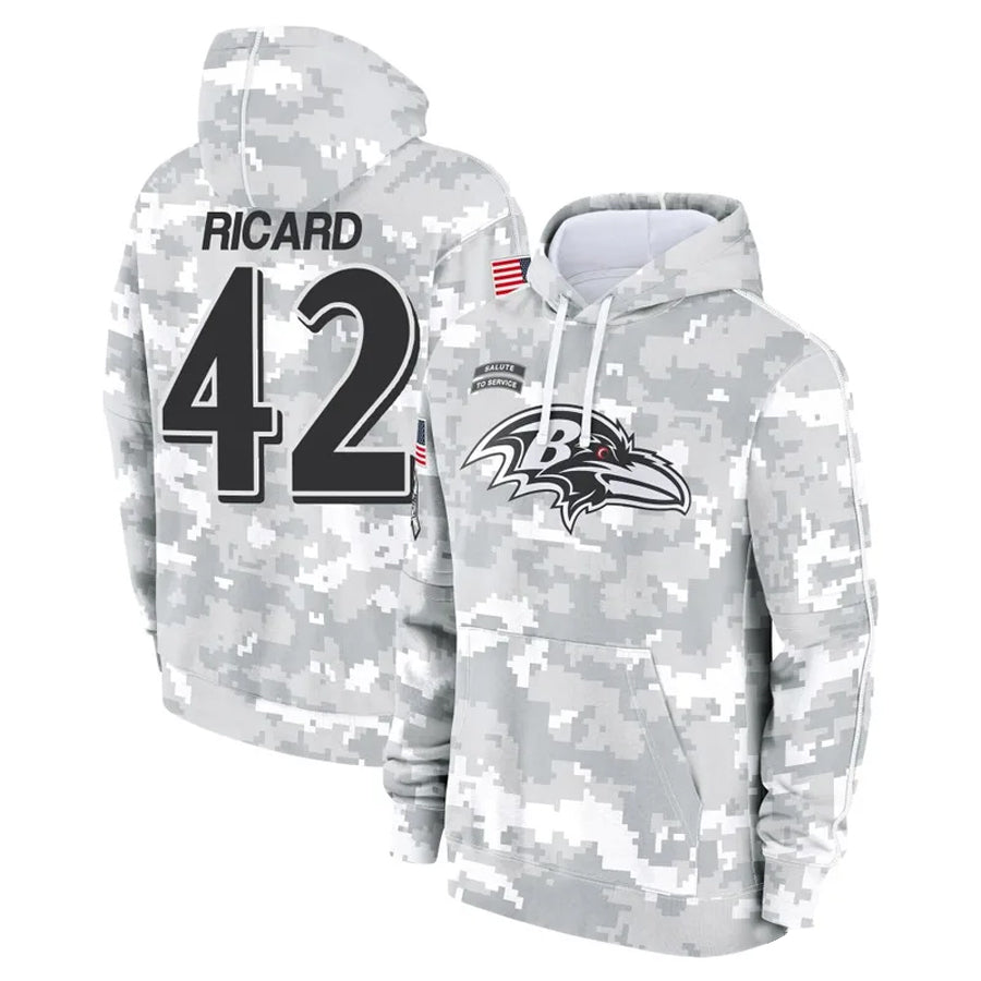 B.Ravens #42 Patrick Ricard Player Arctic Camo Salute To Service Football Jerseys football jersey product view 1