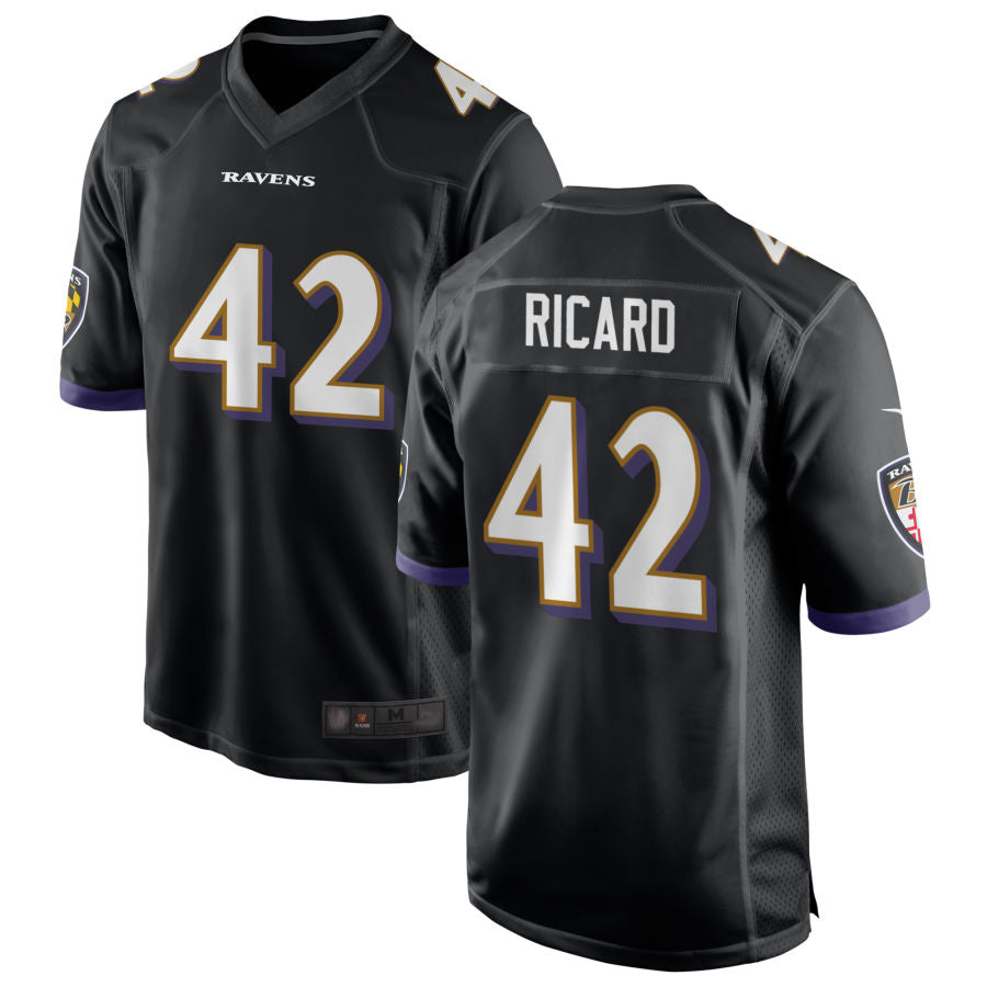 B.Ravens #42 Patrick Ricard Player Black Home Game Football Jerseys football jersey product view 1