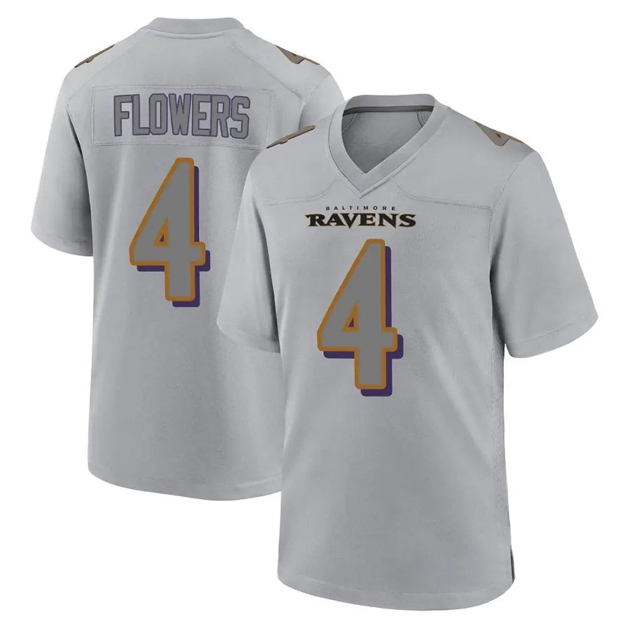 B.Ravens #4 Zay Flowers Player Color Rush Vapor Untouchable Gray Football Jerseys football jersey product view 1