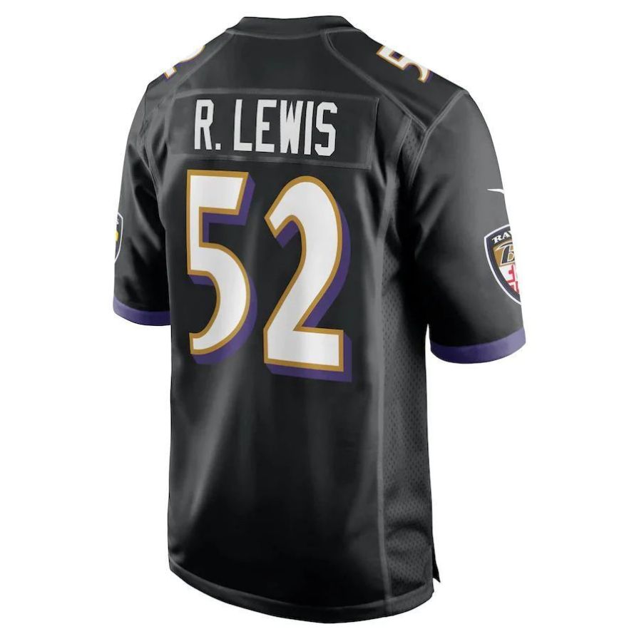 B.Ravens #52 Ray Lewis Black Player Jersey Stitched American Football Jerseys football jersey product view 1