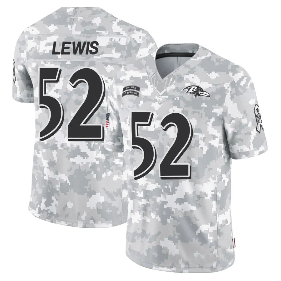 B.Ravens #52 Ray Lewis Player Arctic Camo Salute to Service Limited Football Jerseys football jersey product view 1