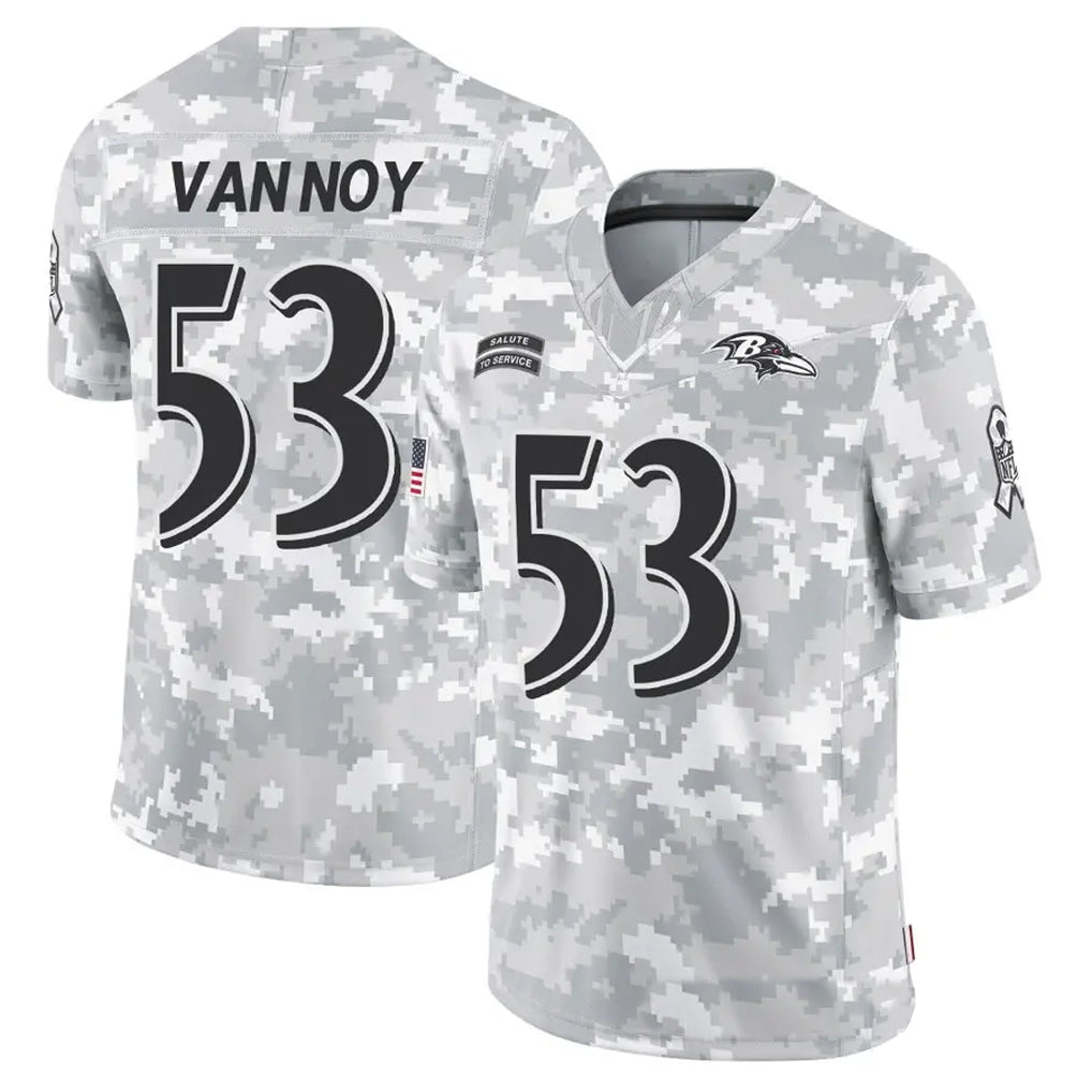 B.Ravens #53 Kyle Van Noy Player Arctic Camo Salute to Service Limited Football Jerseys football jersey product view 1