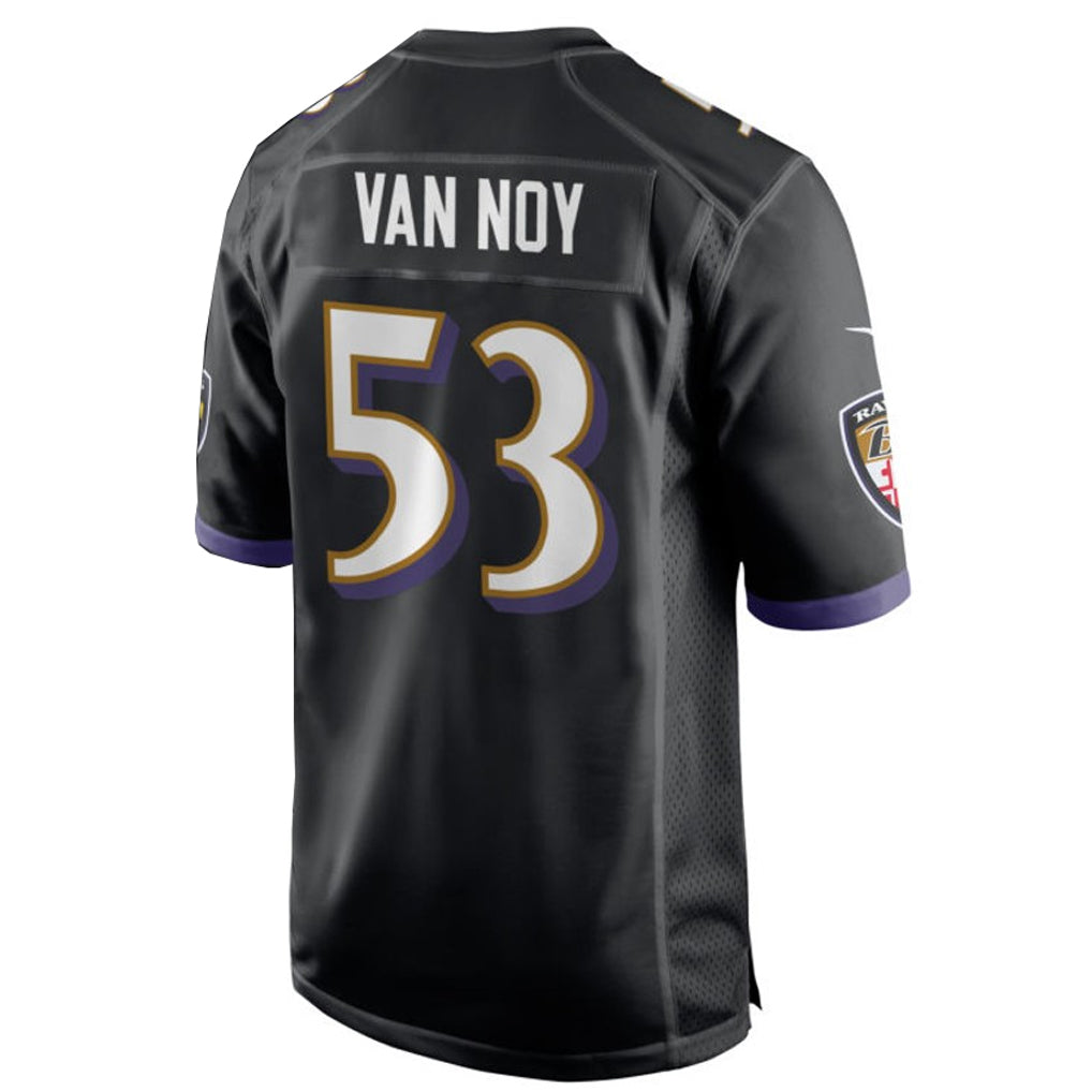 B.Ravens #53 Kyle Van Noy Player Black Home Game Football Jerseys football jersey product view 1