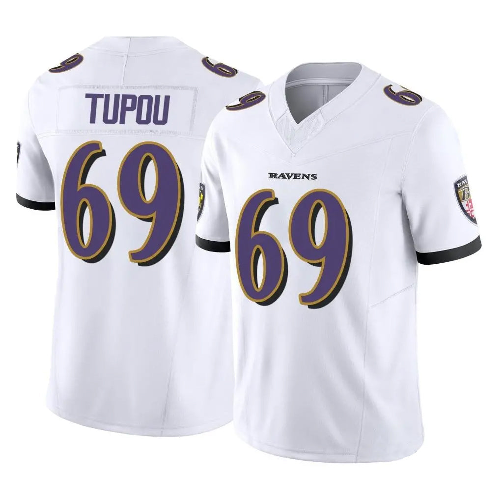B.Ravens #69 Josh Tupou Player White Vapor F.U.S.E. Limited Football Jerseys football jersey product view 1