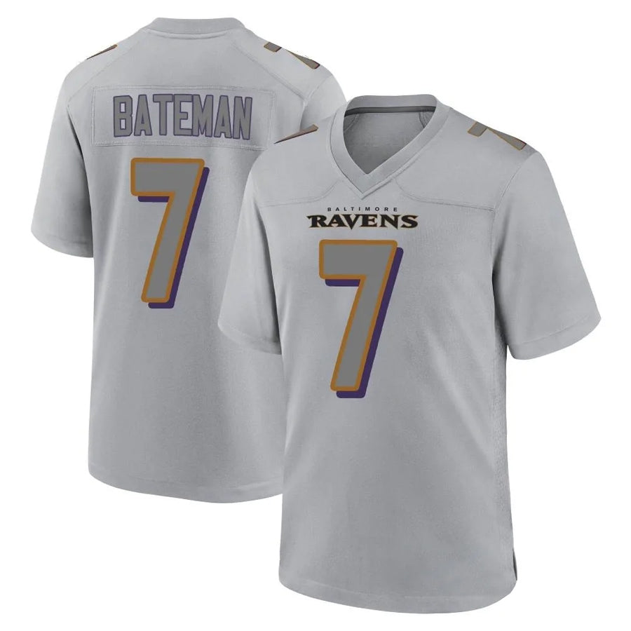 B.Ravens #7 Rashod Bateman Player Color Rush Vapor Untouchable Gray Football Jerseys football jersey product view 1