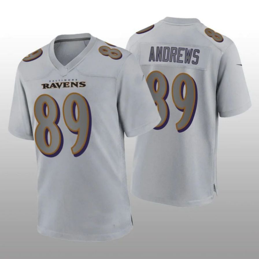 B.Ravens #89 Mark Andrews Gray Game Player Jersey Stitched American Football Jerseys football jersey product view 1