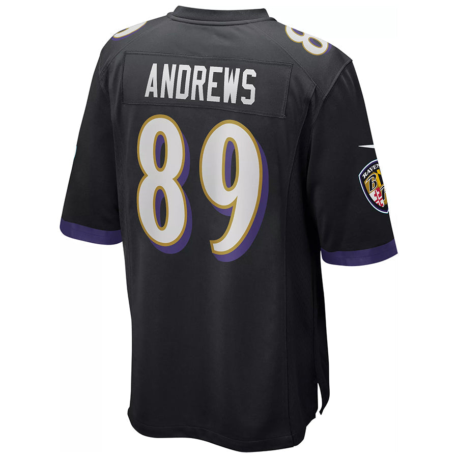 B.Ravens #89 Mark Andrews Player Black Game Football Jerseys football jersey product view 1