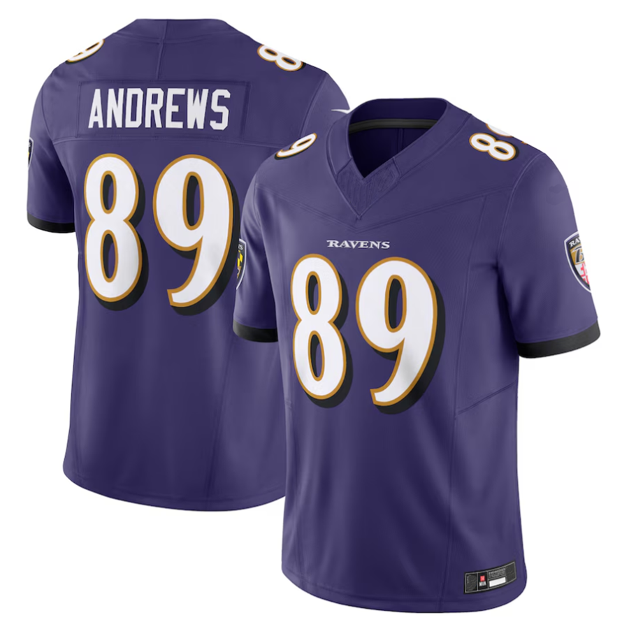 B.Ravens #89 Mark Andrews Player Pueple Vapor F.U.S.E. Limited Football Jerseys football jersey product view 1