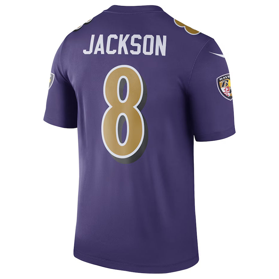 B.Ravens #8 Lamar Jackson Player Purple Legend Performance Football Jerseys football jersey product view 1