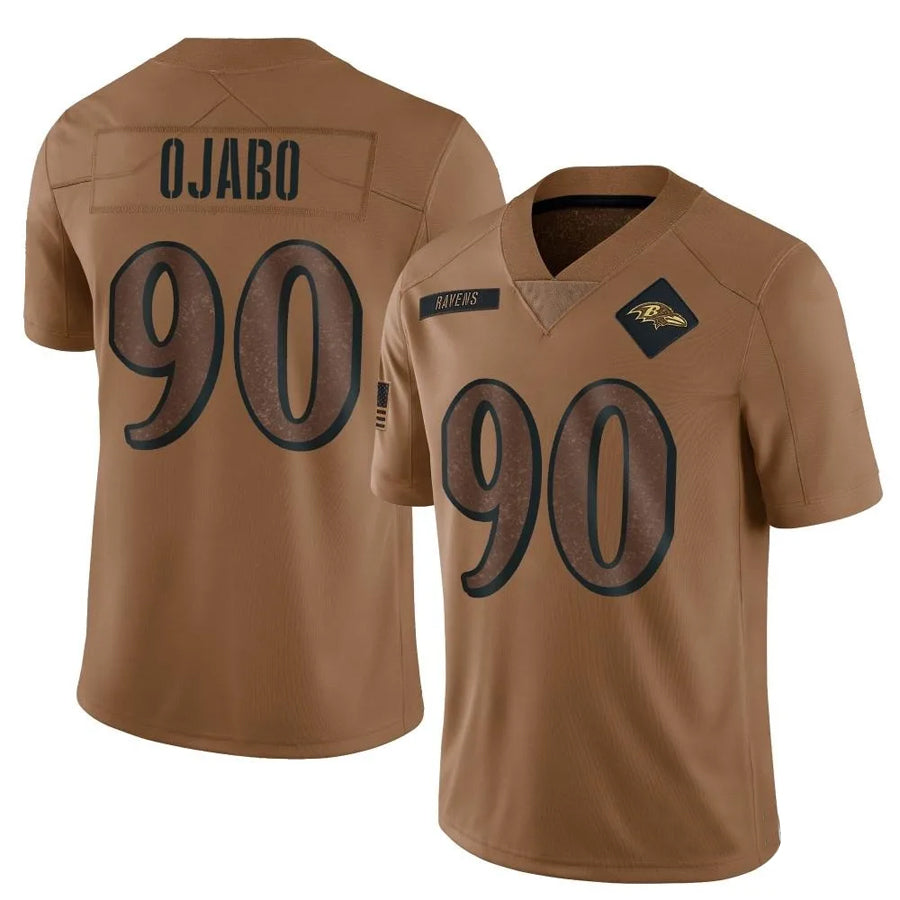 B.Ravens #90 David Ojabo Player Brown Salute To Service Limited Football Jerseys football jersey product view 1