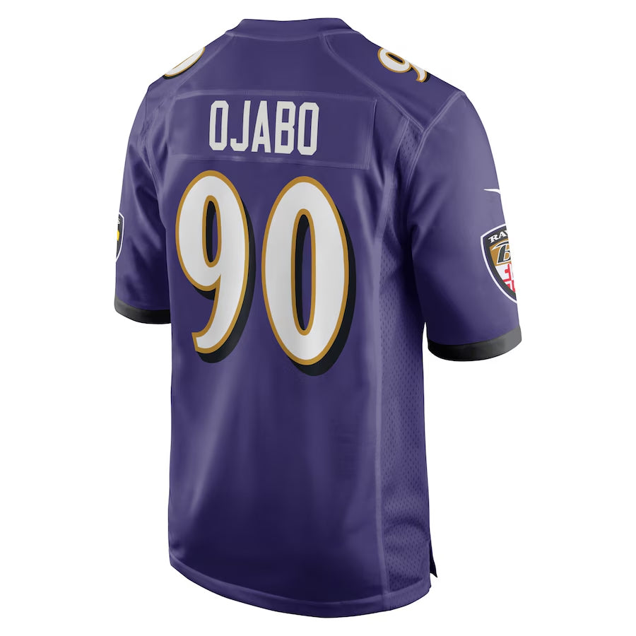 B.Ravens #90 David Ojabo Player Home Game Purple Football Jerseys football jersey product view 1