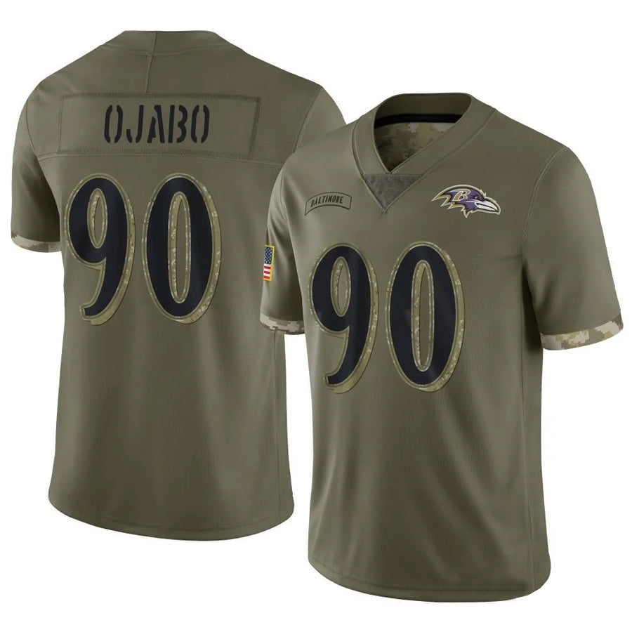 B.Ravens #90 David Ojabo Player Olive Salute To Service Limited Football Jerseys football jersey product view 1