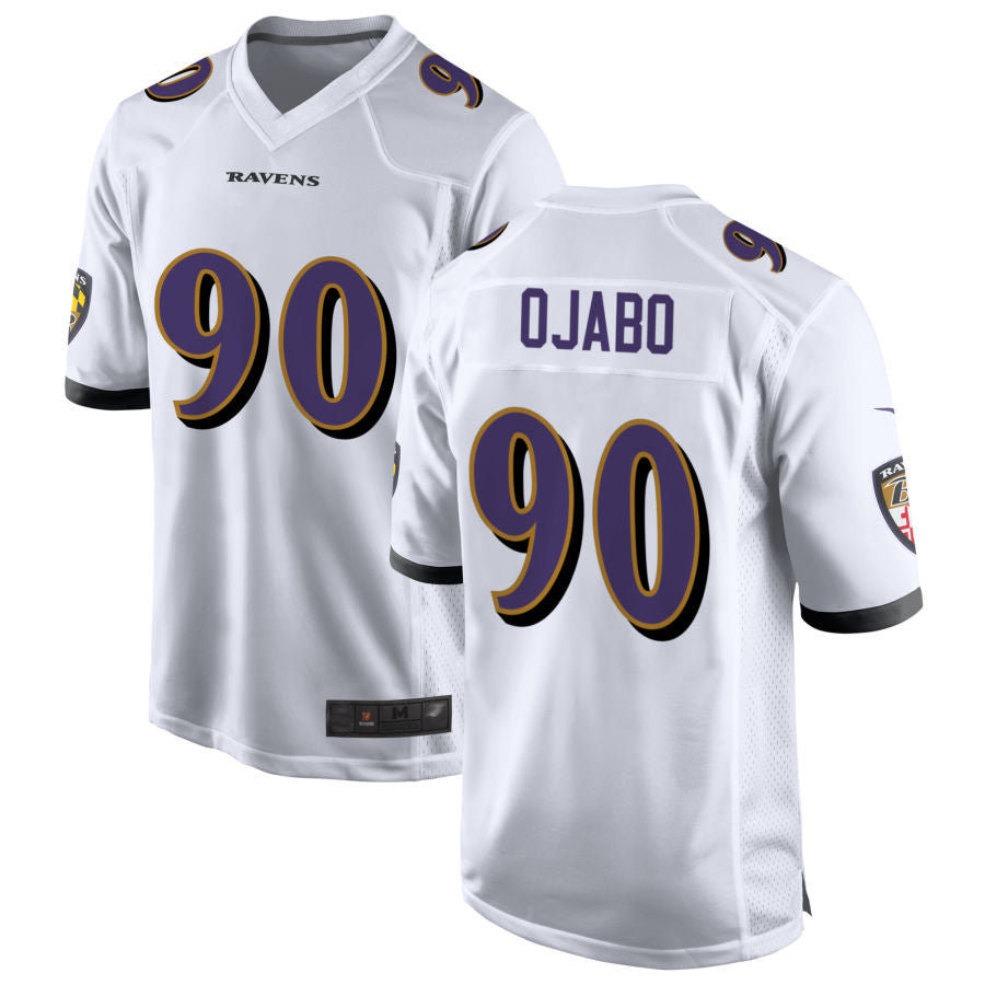 B.Ravens #90 David Ojabo Player White Home Game Football Jerseys football jersey product view 1