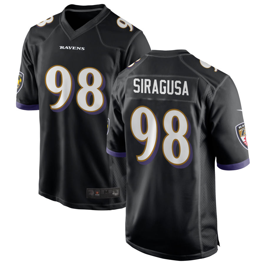 B.Ravens #98 Tony Siragusa Player Black Home Game Football Jerseys football jersey product view 1