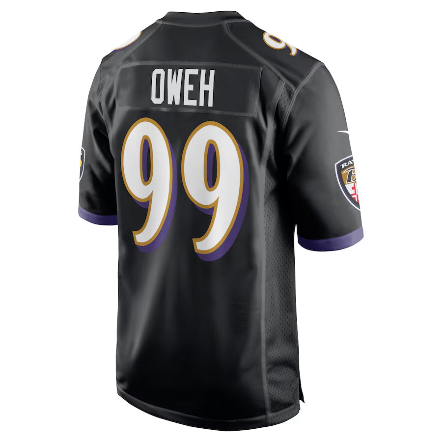 B.Ravens #99 Odafe Oweh Player Black Home Game Football Jerseys football jersey product view 1