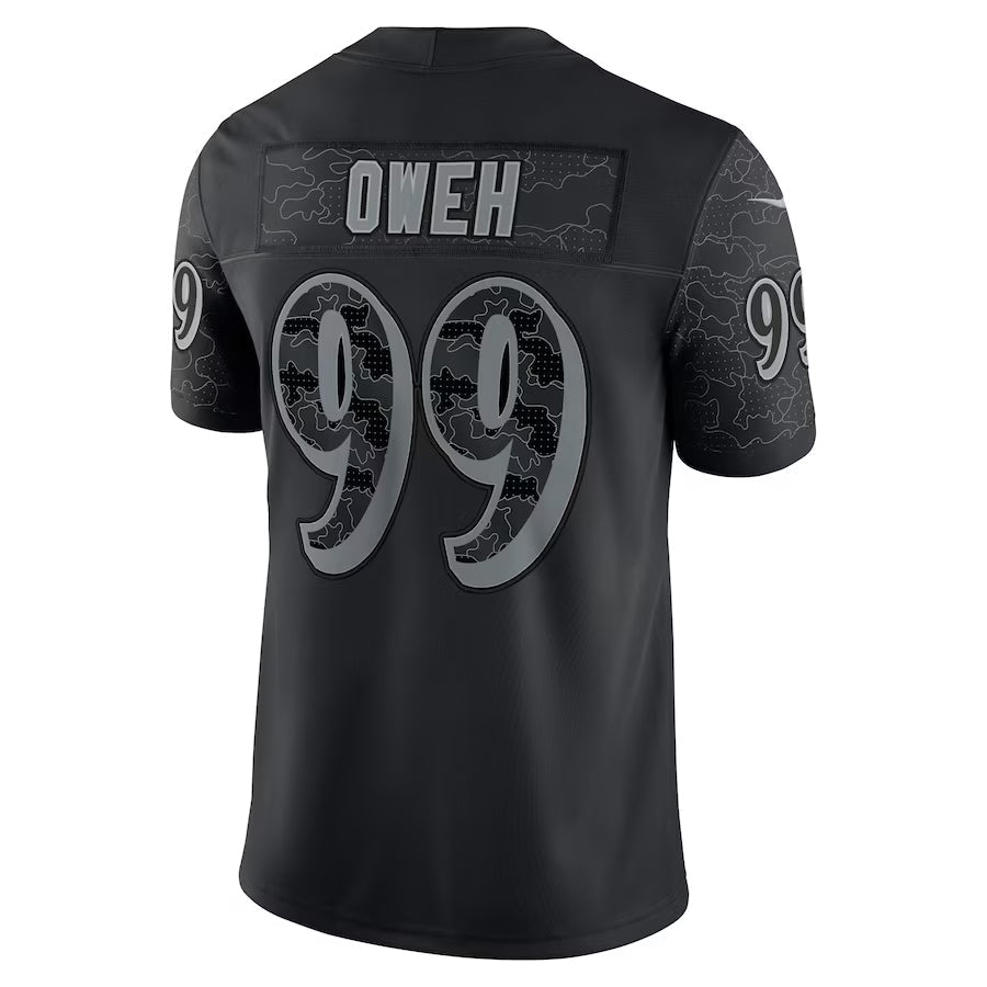 B.Ravens #99 Odafe Oweh Player Black REFLECTIVE Limited Football Jerseys football jersey product view 1