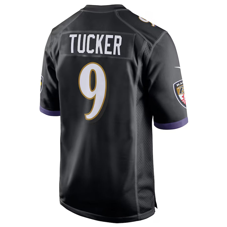 B.Ravens #9 Justin Tucker Player Black Home Game Football Jerseys football jersey product view 1