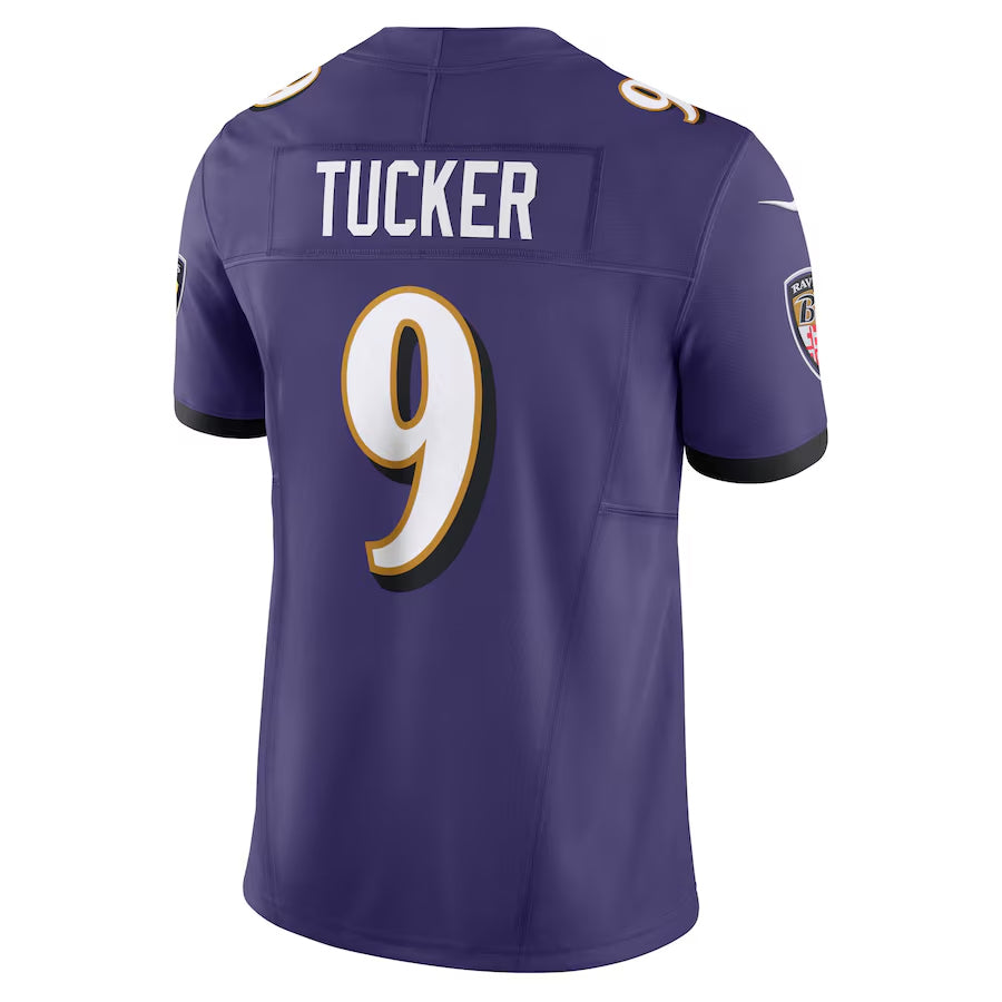B.Ravens #9 Justin Tucker Player Purple Vapor F.U.S.E. Limited Football Jerseys football jersey product view 1