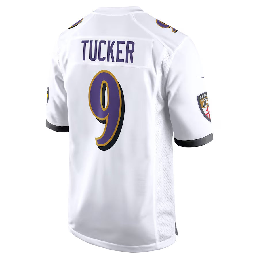 B.Ravens #9 Justin Tucker Player White Home Game Football Jerseys football jersey product view 1