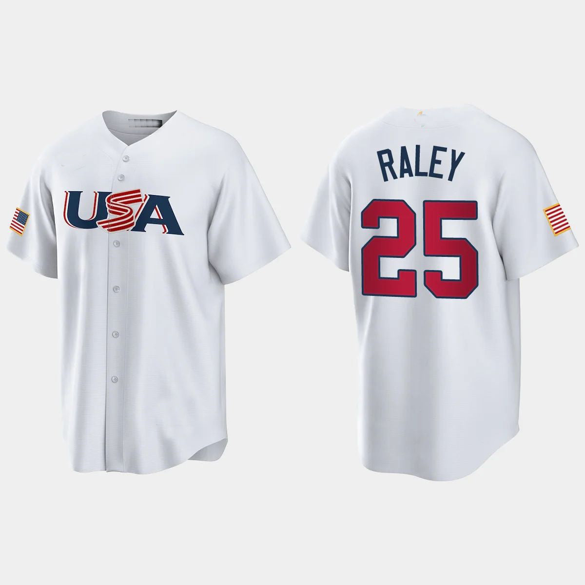 #25 BROOKS RALEY NEW YORK METS 2023 WORLD BASEBALL CLASSIC USA REPLICA JERSEY ¨C WHITE Stitches Baseball Jerseys baseball jersey product view 1