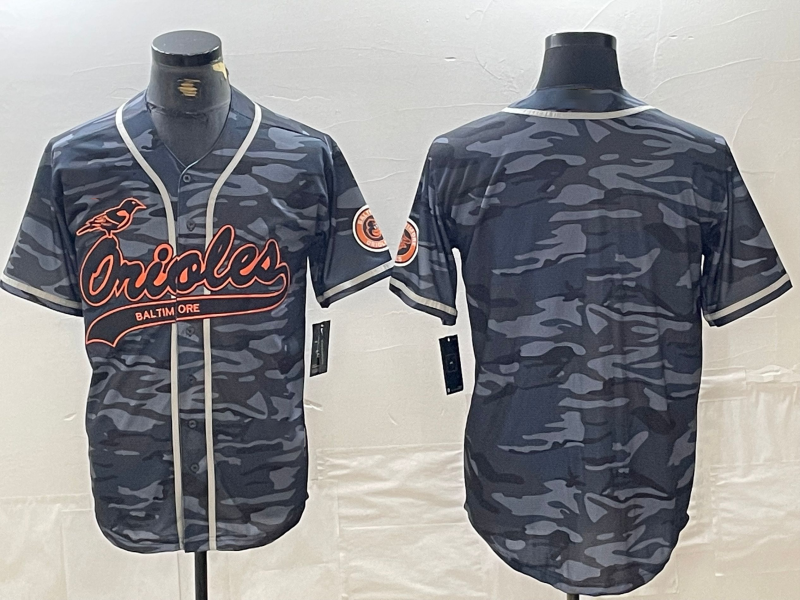 Baltimore Orioles Blank Gray Camo Cool Base Stitched Baseball Jersey baseball jersey product view 1