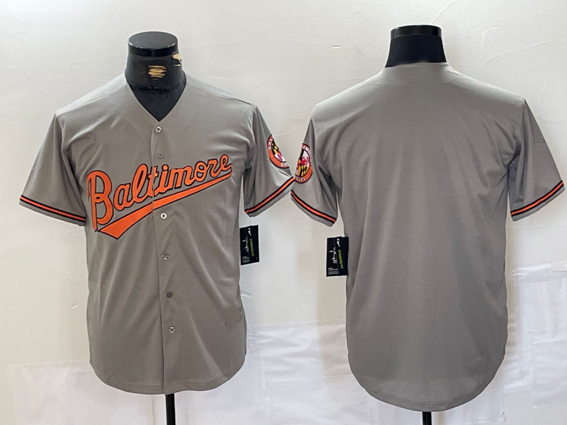 Baltimore Orioles Blank Grey Stitched Cool Base Baseball Jersey baseball jersey product view 1