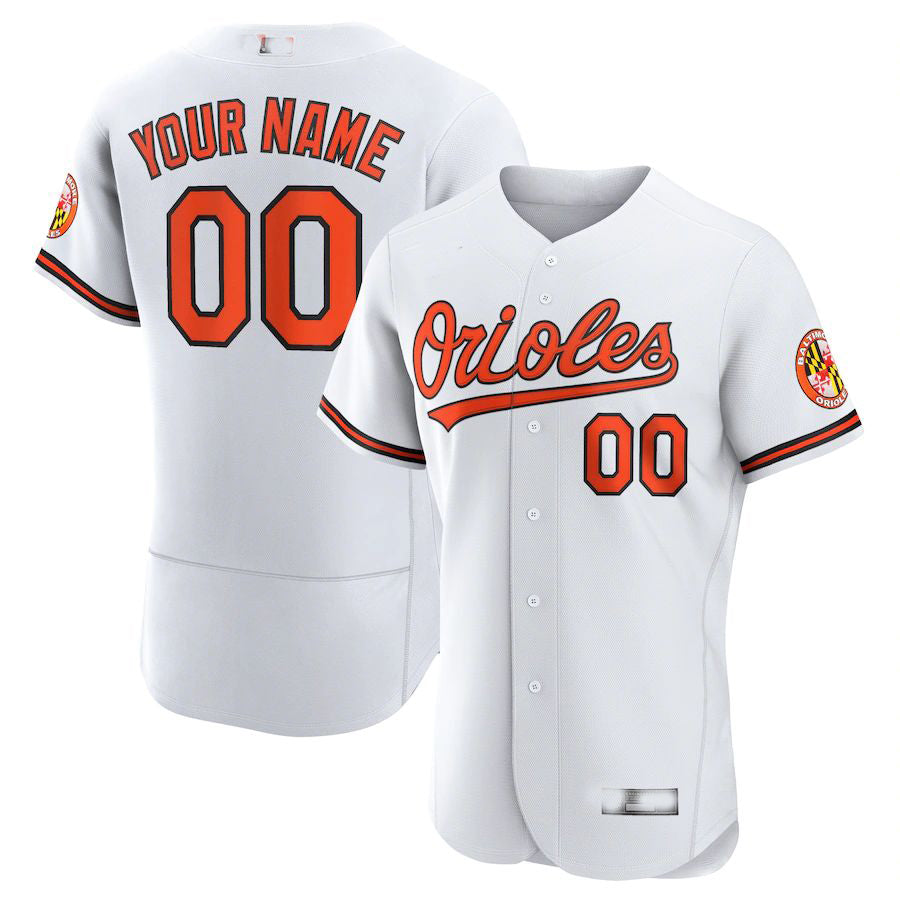 Custom Baltimore Orioles White Home Authentic Jersey Baseball Jerseys football jersey product view 1