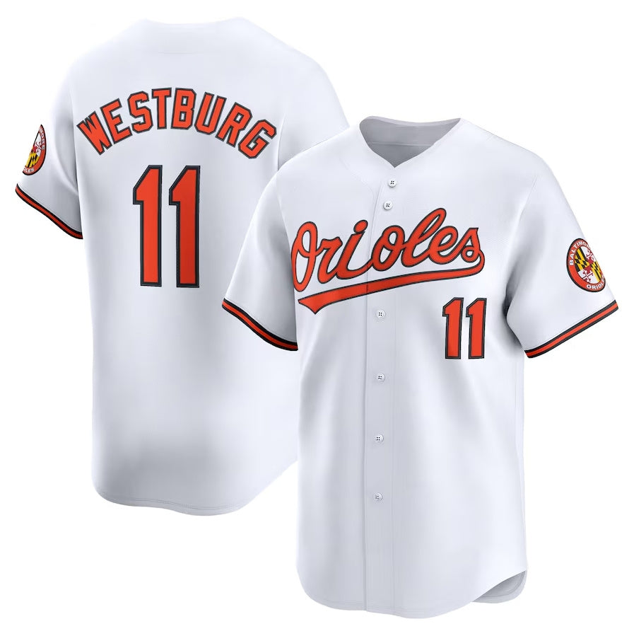 Baltimore Orioles #11 Jordan Westburg Alternate Limited Player Jersey - White Stitched Baseball Jersey baseball jersey product view 1