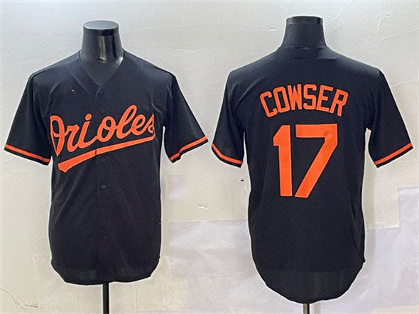 Baltimore Orioles #17 Colton Cowser Black Cool Base Stitched Baseball Jersey baseball jersey product view 1