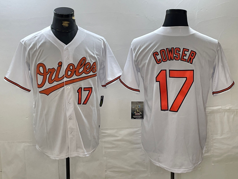 Baltimore Orioles #17 Colton Cowser Number White Cool Base Stitched Baseball Jersey baseball jersey product view 1
