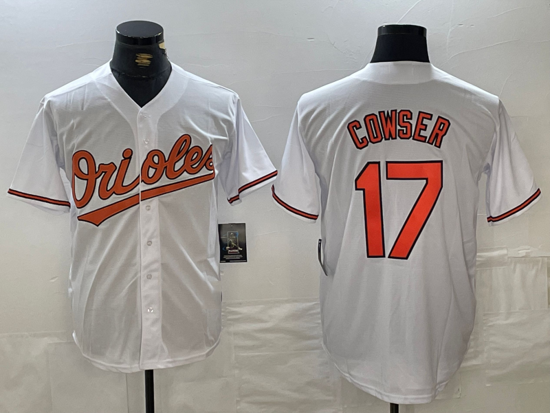 Baltimore Orioles #17 Colton Cowser White Cool Base Stitched Baseball Jersey baseball jersey product view 1