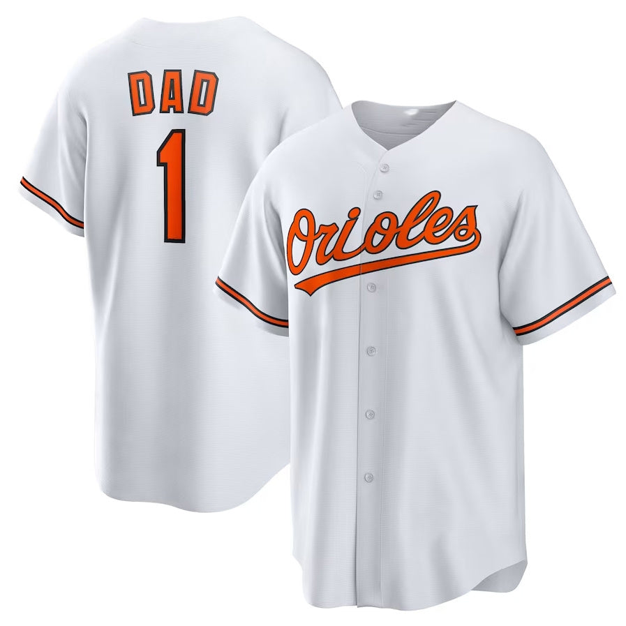 Baltimore Orioles #1 Dad Home Replica Jersey - White Stitched Baseball Jersey baseball jersey product view 1