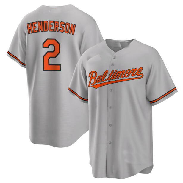 Baltimore Orioles #2 Gunnar Henderson Grey Baseball Jersey baseball jersey product view 1
