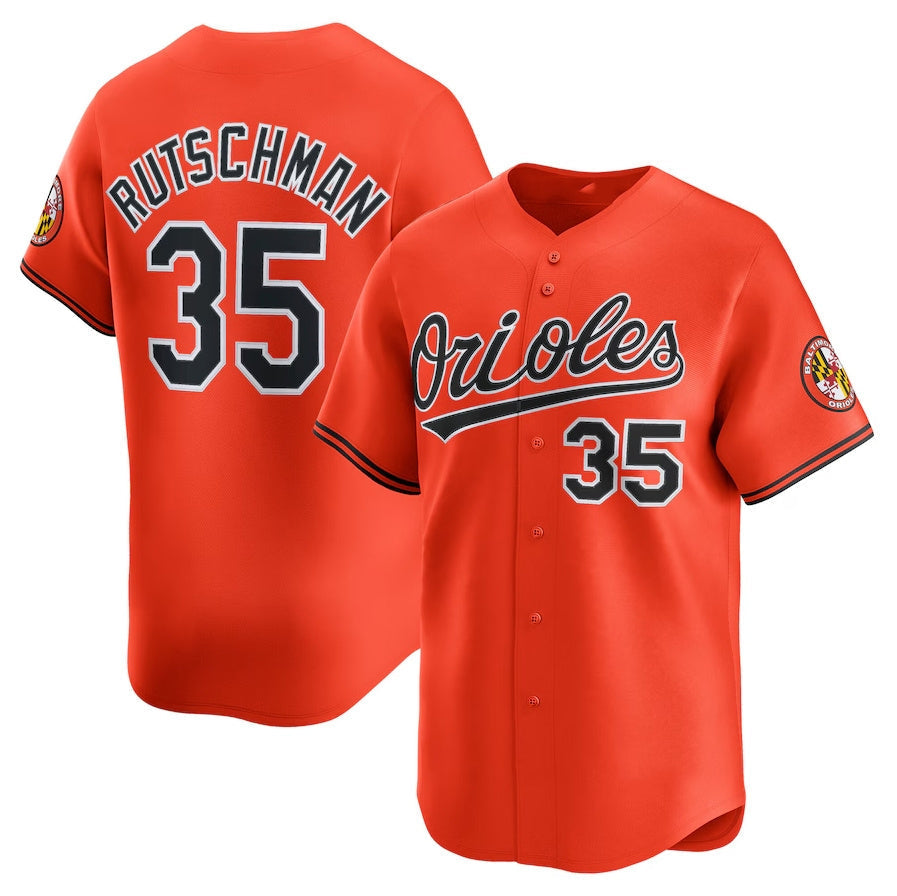 Baltimore Orioles #35 Adley Rutschman 2nd Alternate Limited Player Jersey - Orange Stitched Baseball Jersey baseball jersey product view 1