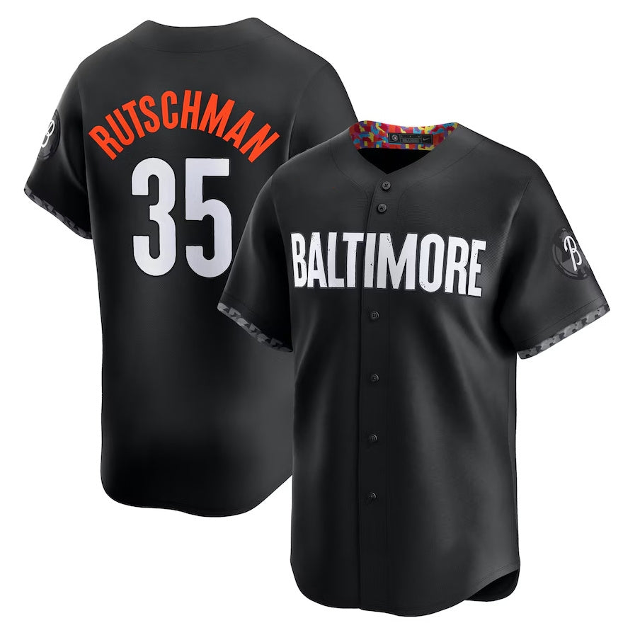 Baltimore Orioles #35 Adley Rutschman City Connect Limited Jersey - Black Stitched Baseball Jersey baseball jersey product view 1