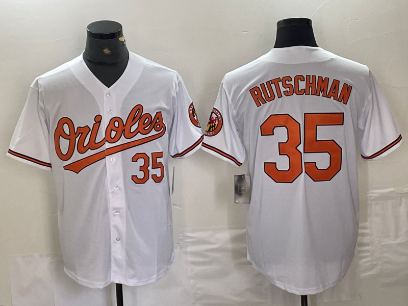 Baltimore Orioles #35 Adley Rutschman Number White Stitched Cool Base Jersey Baseball Jerseys baseball jersey product view 1