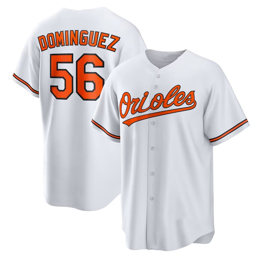 Baltimore Orioles #56 Seranthony Dominguez Home Replica Jersey - White Stitched Baseball Jersey baseball jersey product view 1