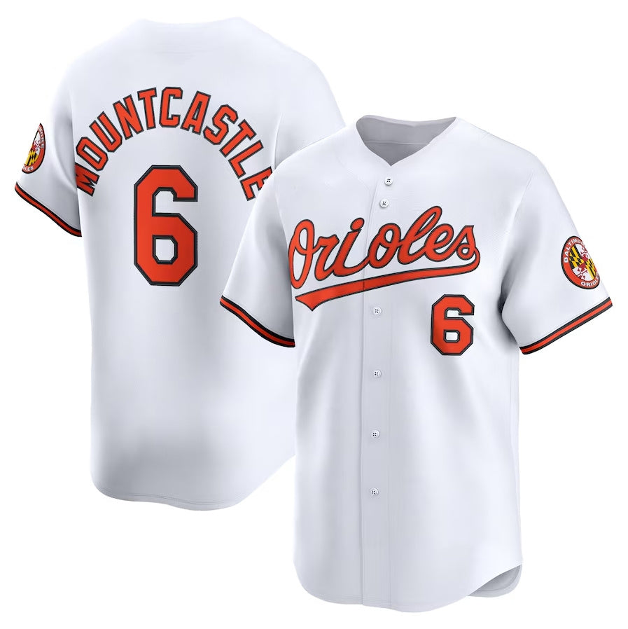 Baltimore Orioles #6 Ryan Mountcastle Alternate Limited Player Jersey - White Stitched Baseball Jersey baseball jersey product view 1