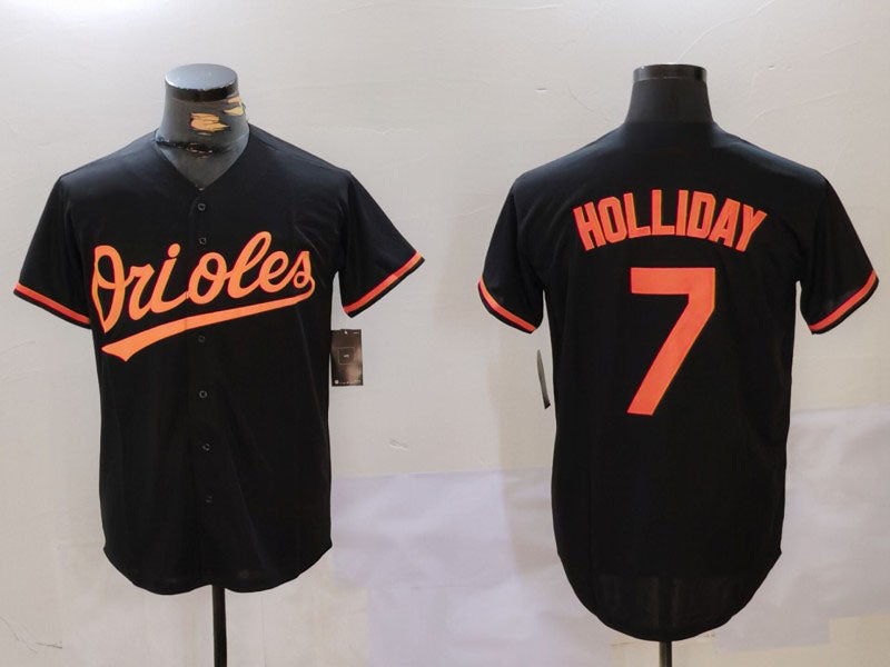 Baltimore Orioles #7 Jackson Holliday Black Cool Base Stitched Baseball Jerseys baseball jersey product view 1
