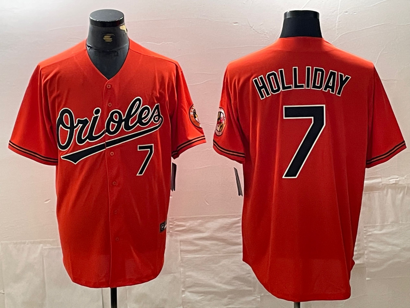 Baltimore Orioles #7 Jackson Holliday Number Orange Limited Cool Base Stitched Baseball Jersey baseball jersey product view 1