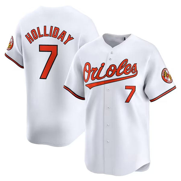 Baltimore Orioles #7 Jackson Holliday White 2024 Home Limited Cool Base Stitched Baseball Jersey baseball jersey product view 1