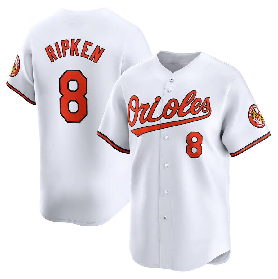Baltimore Orioles #8 Cal Ripken Jr. Home Limited Player Jersey - White Stitched Baseball Jersey baseball jersey product view 1