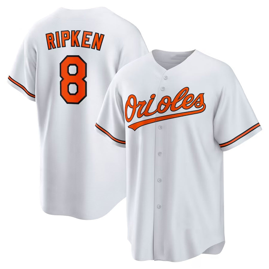 Baltimore Orioles #8 Cal Ripken Jr. Throwback Replica Player Jersey - White Stitched Baseball Jersey baseball jersey product view 1