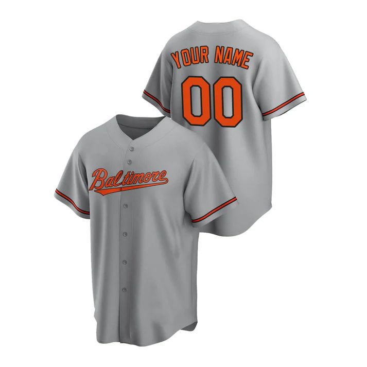 Custom Baltimore Orioles Gray Jersey Men Youth Women Stitched Baseball Jerseys baseball jersey product view 1
