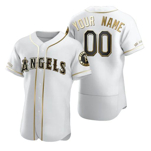 Custom Los Angeles Angels Jersey Golden Edition White Stitched Any Name And Number Baseball Jerseys baseball jersey product view 1