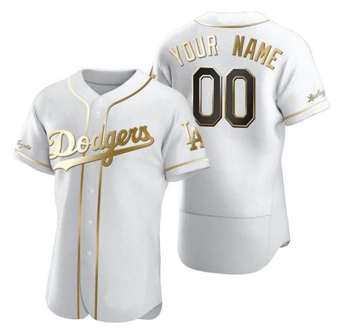Custom Los Angeles Dodgers Jersey Golden Edition White Stitched Any Name And Number Baseball Jerseys baseball jersey product view 1