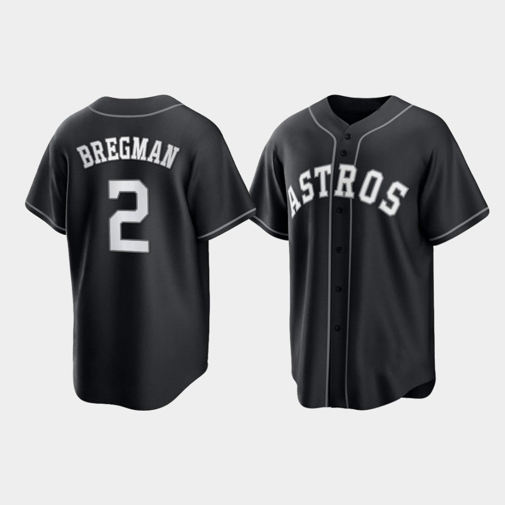 Baseball Houston Astros Alex Bregman 2021 All Black Fashion Jersey baseball jersey product view 1